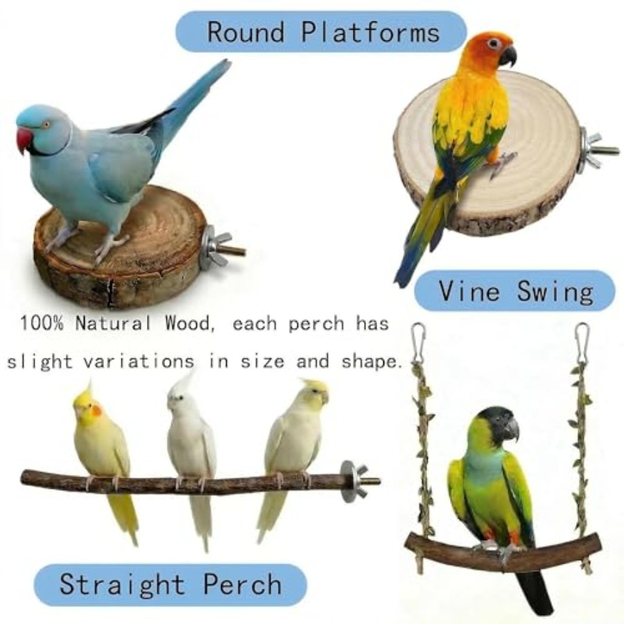 8PCS natural wood bird perches - огляд і ціна Health & Wellness Nurse Coach